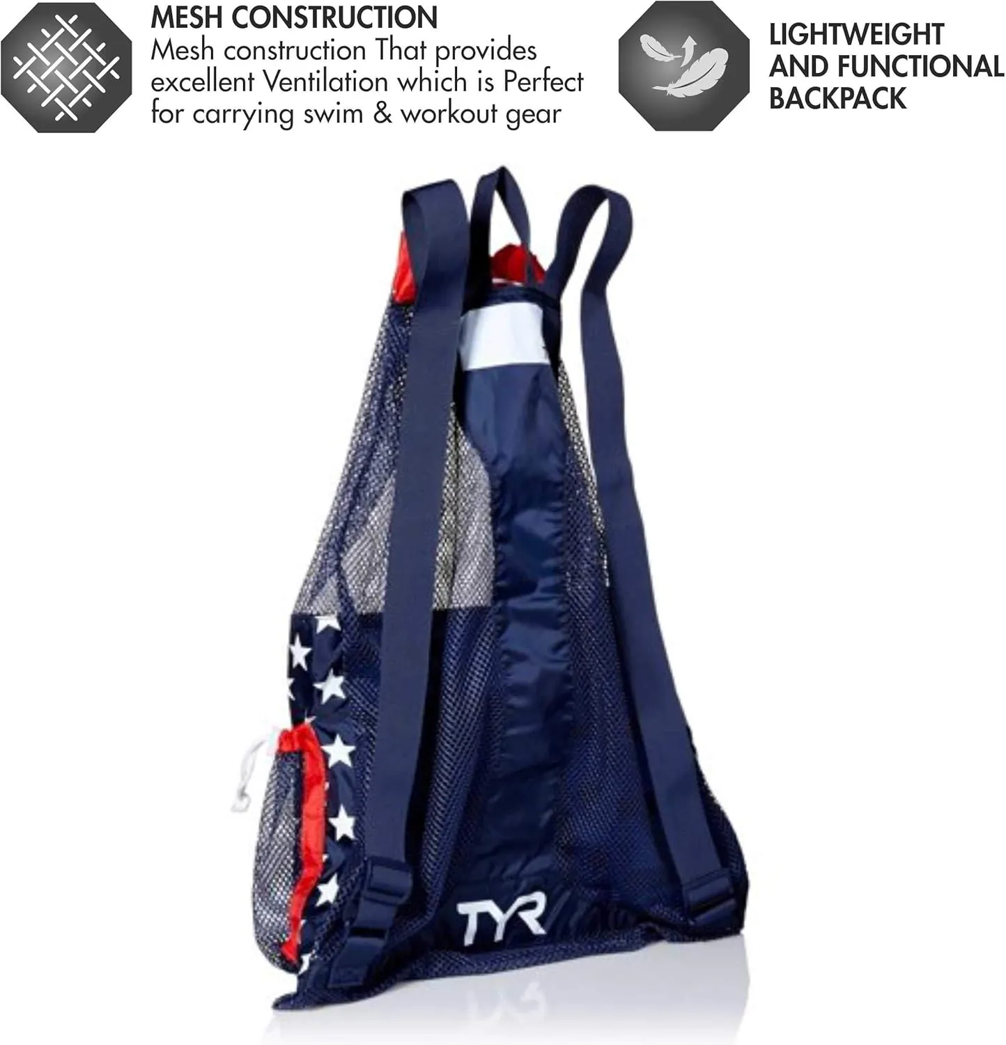 TYR Big Mesh Mummy Backpack, Red/Navy, Medium