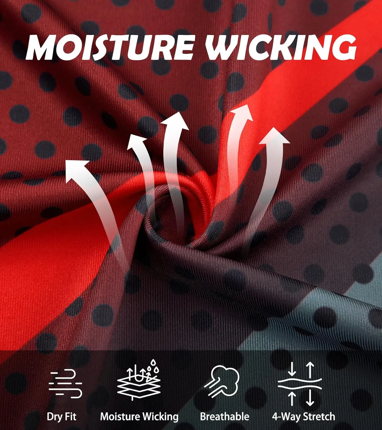 uideazone Mens Golf Shirt Dry Fit Athletic Polo Shirts Moisture Wicking Performance 3D Print Short Sleeve