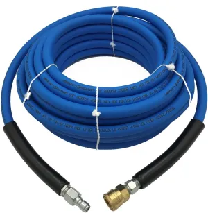 Ultimate Washer Flexible Kink Resistant Pressure Washer Hose 3/8” x 50’, 4000 PSI with 3/8” Quick Disconnects