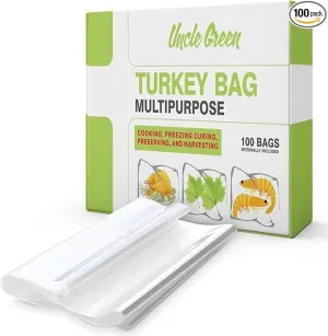 Uncle Green Multipurpose Turkey Bags - 18" x 24"- 100 Bags Per Box