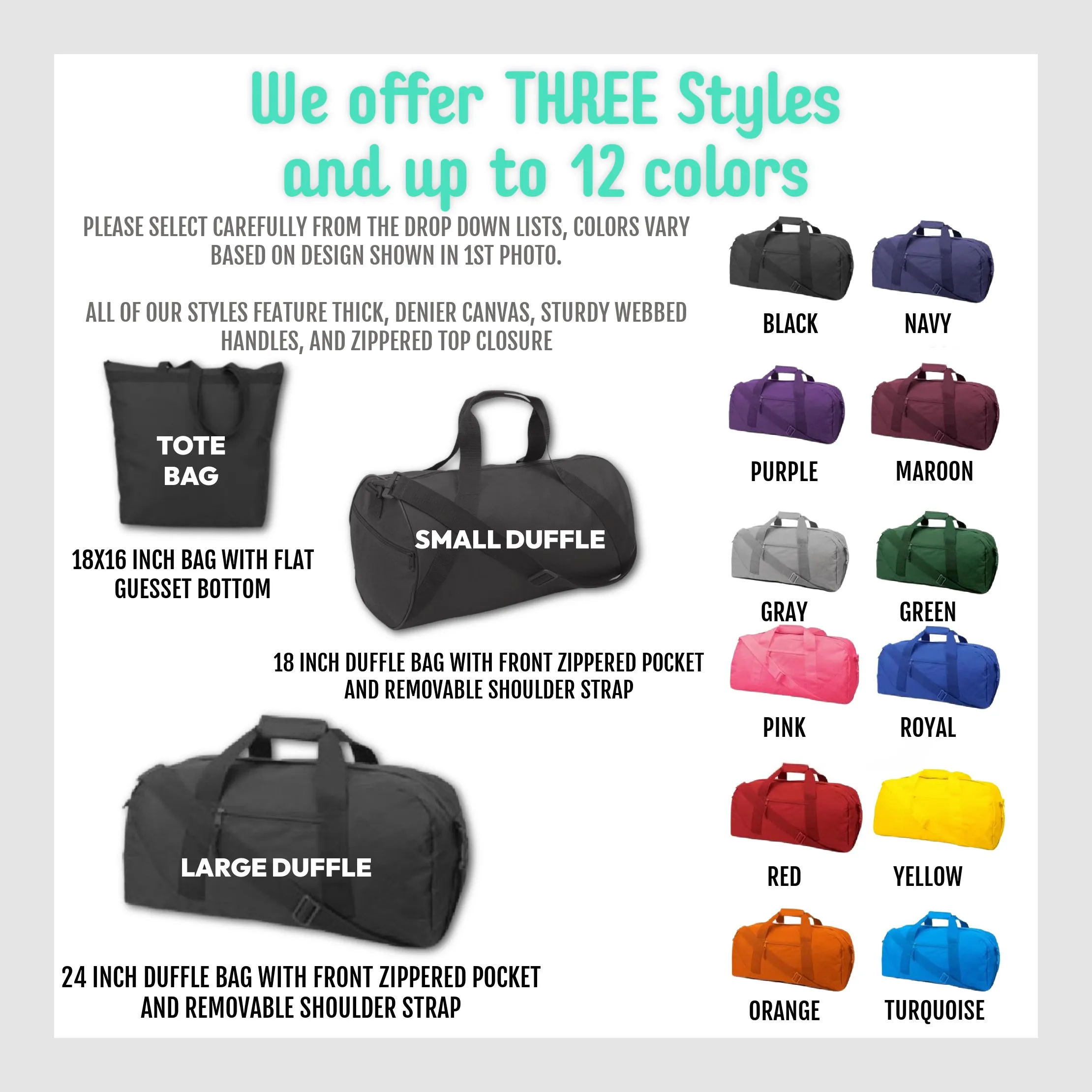 Unicorn Ombre Personalized Dance Tote or Duffle Bag