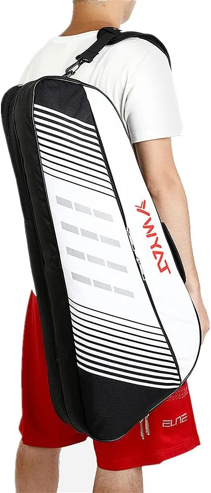 UNISTRENGH 3 Racket Tennis Bag Attached Adjustable Detachable Shoulder Strap, Unisex Super Roomy Lightweight Waterproof Racquet Bag for Tennis, Badminton