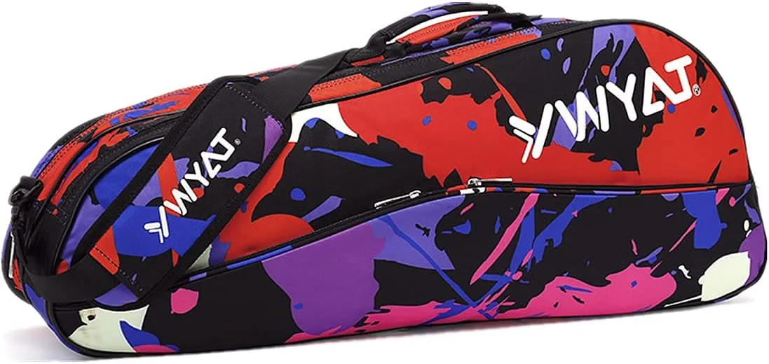UNISTRENGH Badminton Racket Bag Waterproof Tennis Racquet Single Shoulder Bags 3 to 6 Racquet Tote Pack for Men Women Youth and Adult