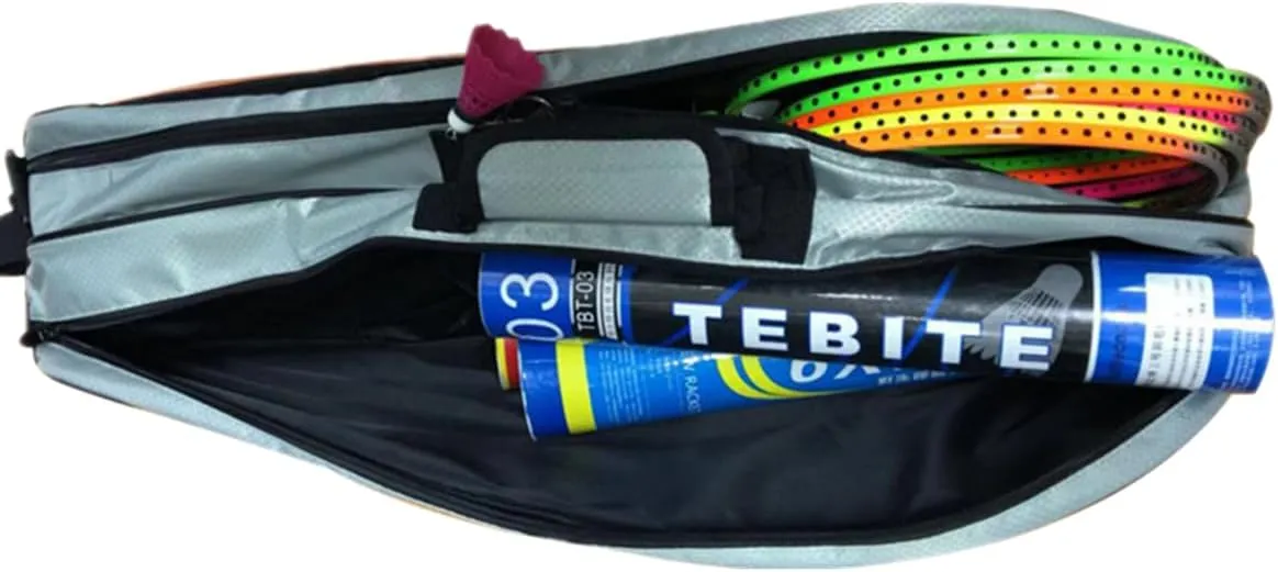 UNISTRENGH Badminton Racket Shoulder Bag Backpack with Shoe Compartment, Multifunction 6 Racquets Tennis Bag for Men and Women, 12 Rackets Bag