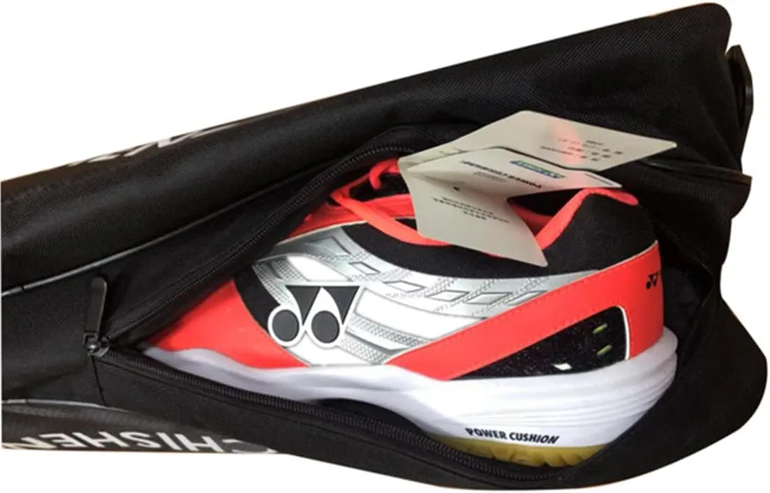 UNISTRENGH Badminton Racket Shoulder Bag Backpack with Shoe Compartment, Multifunction 6 Racquets Tennis Bag for Men and Women, 12 Rackets Bag