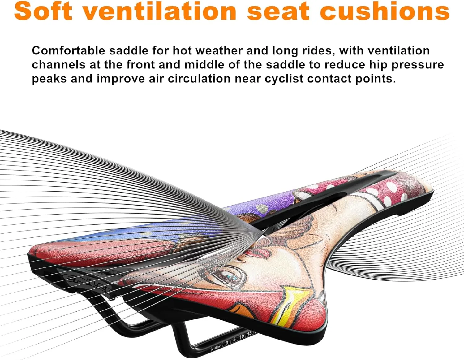 UNISTRENGH Comfortable Bike Saddle Mountain Bicycle Seat Profession Road MTB Folding Bike Accessories Seat Personalized Outdoor Or Indoor Cycling Cushion Pad