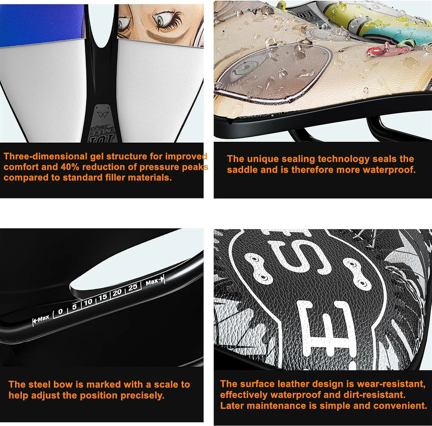 UNISTRENGH Comfortable Bike Saddle Mountain Bicycle Seat Profession Road MTB Folding Bike Accessories Seat Personalized Outdoor Or Indoor Cycling Cushion Pad