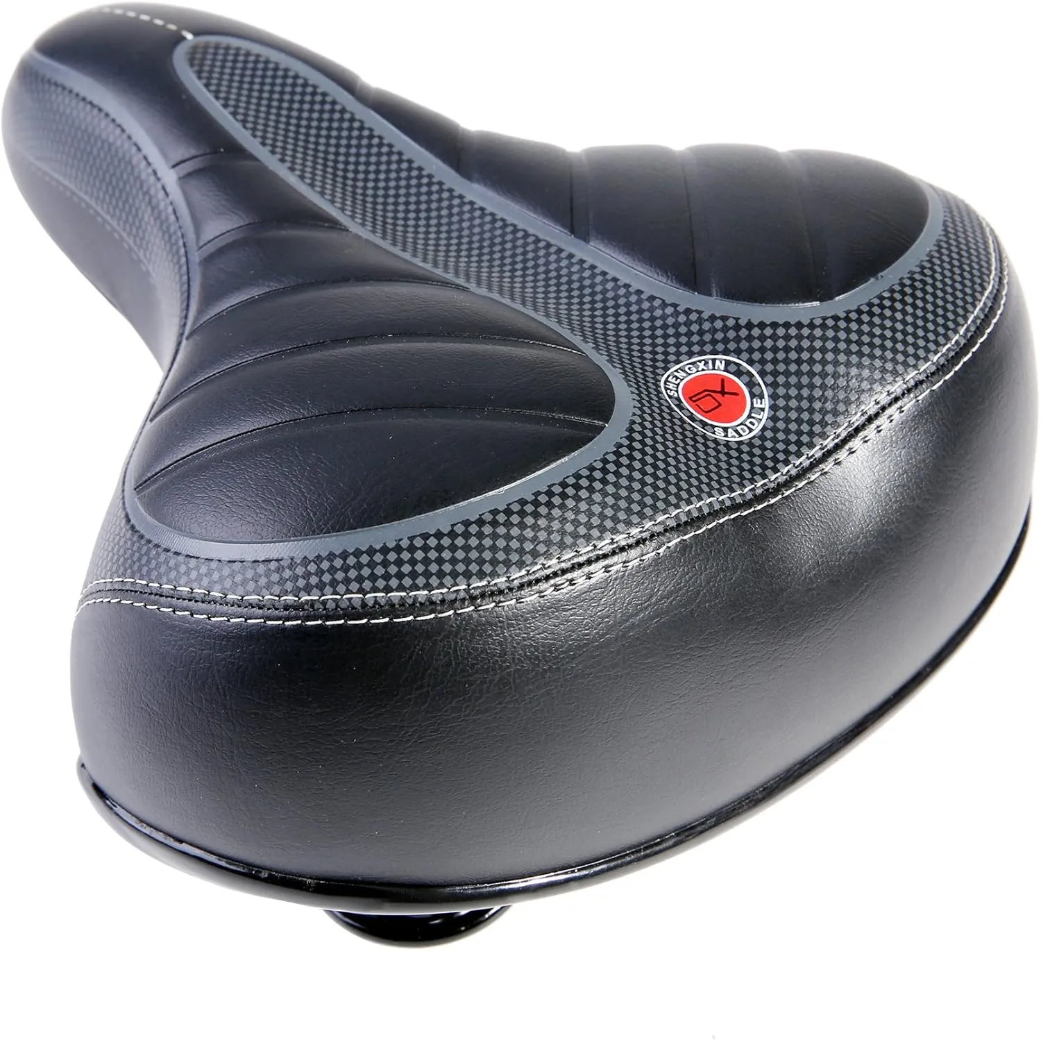 UNISTRENGH Comfortable Bike Seat for Men and Women - Oversize Bicycle Saddle with Safety Reflective Tape Soft Cushion Fit for Mountain Bike, Road Bicycle, Hybrid, Cruiser and Stationary Exercise Bike