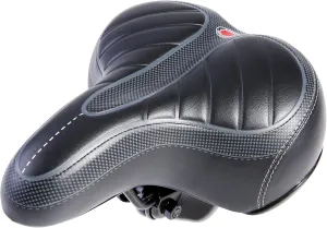 UNISTRENGH Comfortable Bike Seat for Men and Women - Oversize Bicycle Saddle with Safety Reflective Tape Soft Cushion Fit for Mountain Bike, Road Bicycle, Hybrid, Cruiser and Stationary Exercise Bike