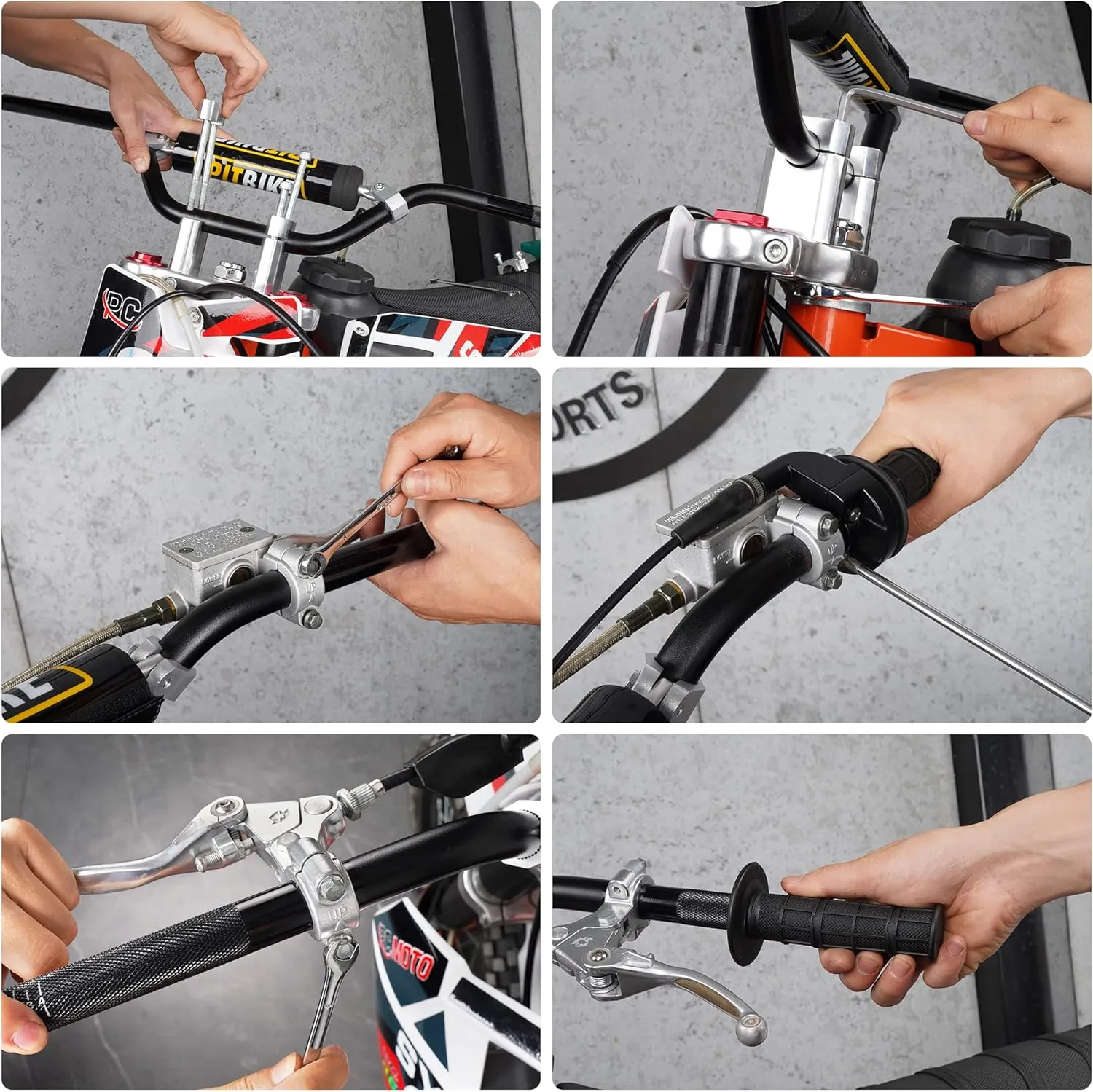 Universal 7/8 Inch 22mm Dirt Bike Handlebars, Upgraded Pit Bike Handlebar with Foam Pad and Anti-slip Handlebar Grips for Motocross CRF YZF KXF KLX RMZ DRZ Pit Dirt Bike ATV Quad - Black