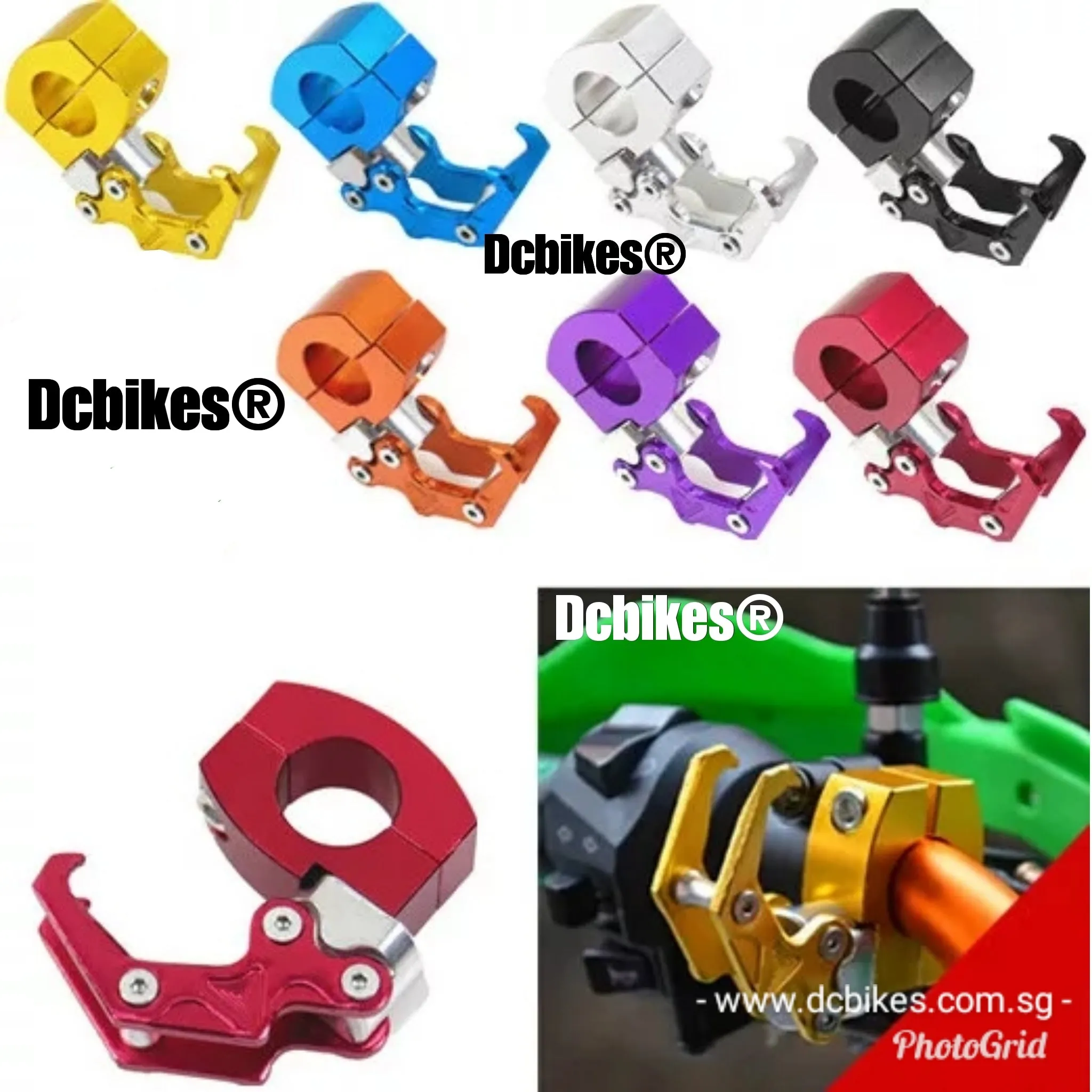 Universal Anodized 22mm Clamp MTB Escooter Motorcycle Handlebar Hook Hanger