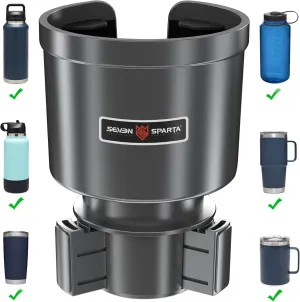 Upgraded Car Cup Holder Expander Adapter with Offset Adjustable Base, Compatible with Yeti 14/24/36/46oz Ramblers, Hydro Flasks 32/40oz, Other Large Bottles Mugs in 3.5"-4.0", Silver 1 Pack