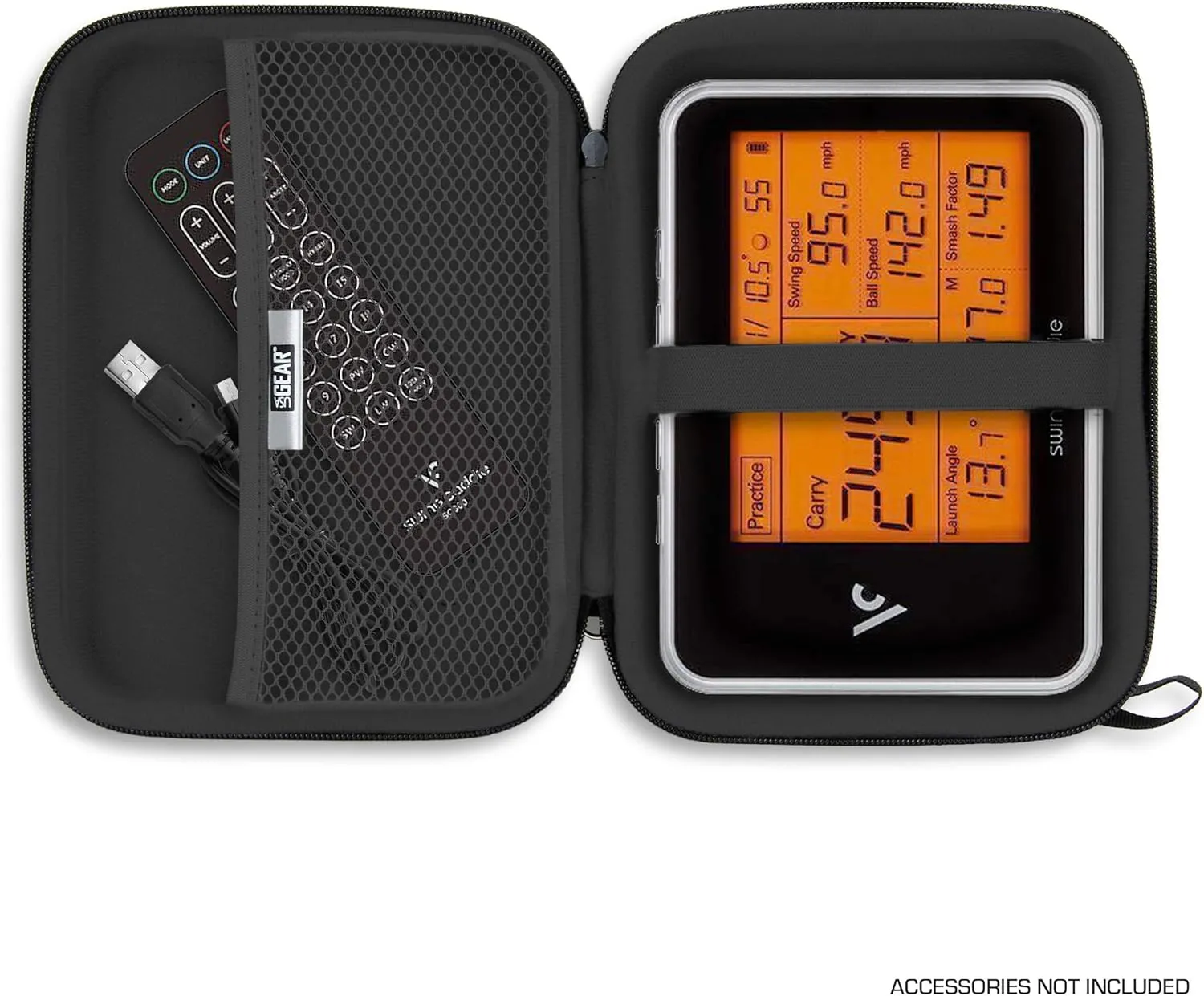 USA GEAR Golf Launch Monitor Case - Swing Caddie Hard Case With Scratch Resistant Interior, Water Resistant Exterior - Compatible With SC300i, Voice Caddie, Garmin R10 and More - Southwest