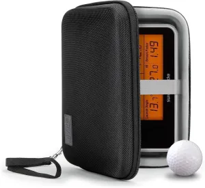 USA Gear Golf Launch Monitor Case, Swing Caddie Hard Case with Scratch Resistant Interior, Water Resistant Exterior - Compatible with Swing Caddie SC300i, Voice Caddie, Garmin R10 and more - Black