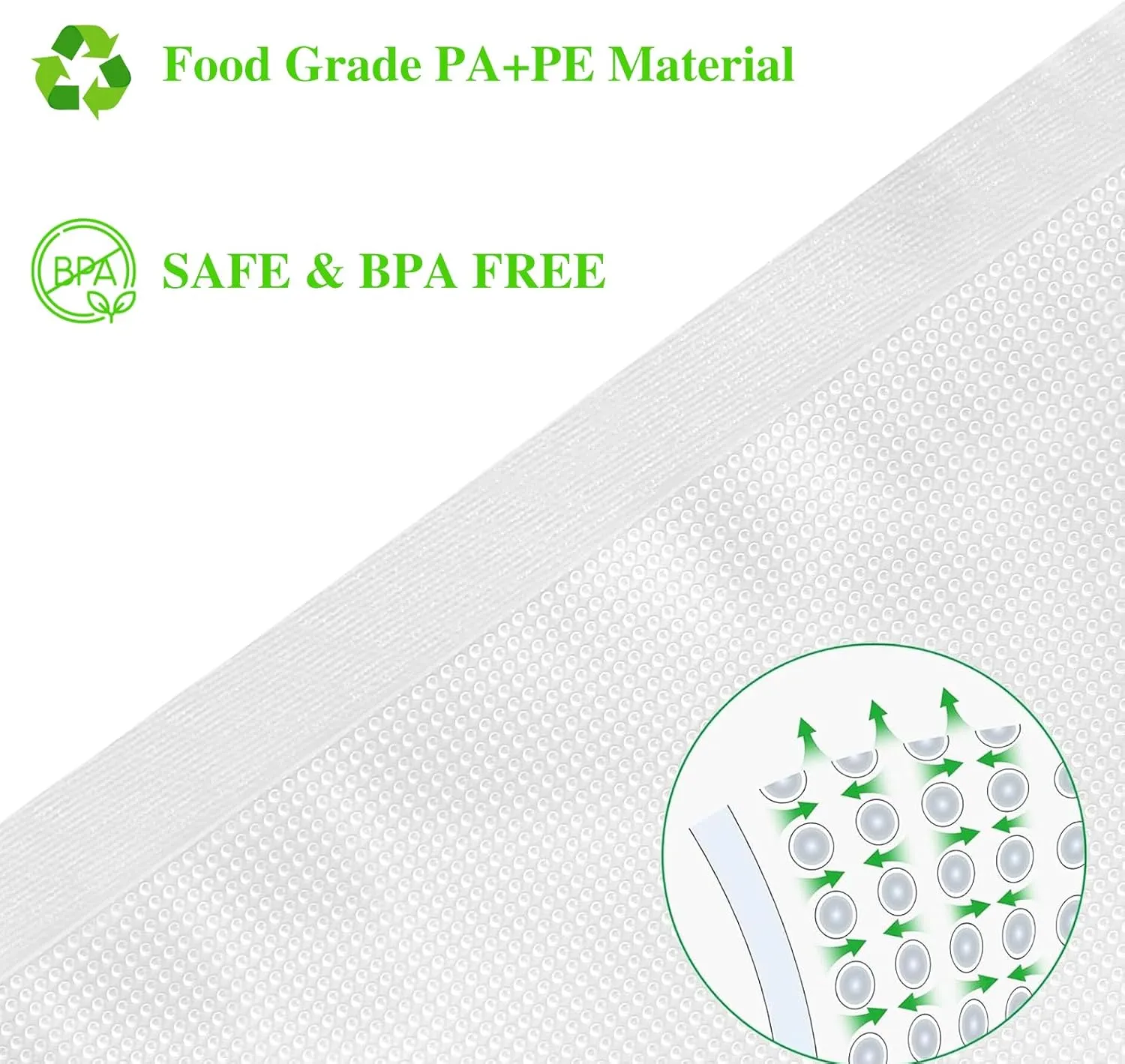 Vacuum Sealer Bags 200 Pcs 8" x 10", BPA Free, Commercial Grade Textured Food Vacuum Sealer Bag, Thick Embossed Bags for Storage and Sous Vide Cooking