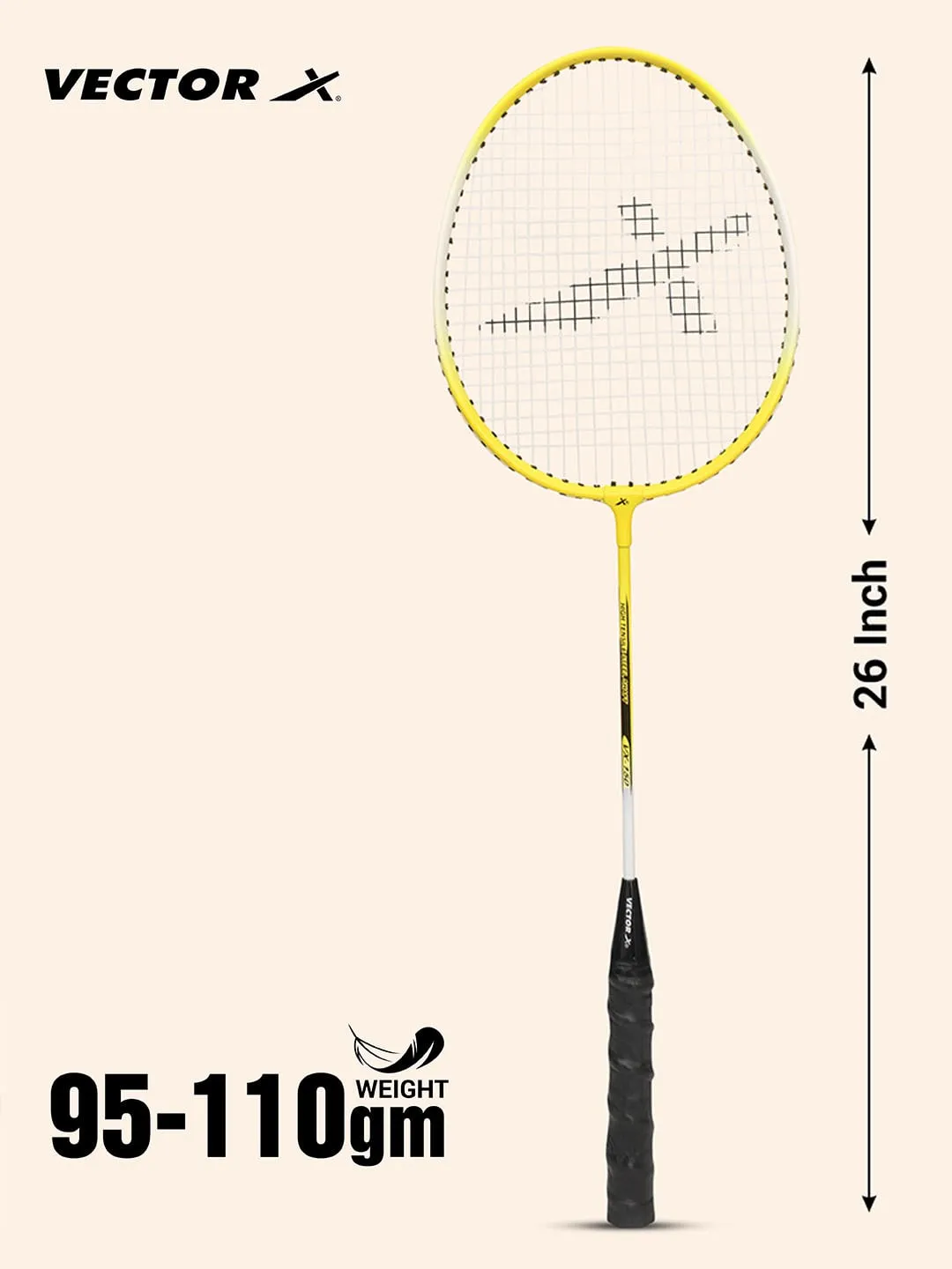 VECTOR X VXB-150 3-4TH Cover Yellow Strung G1 Badminton Racquet