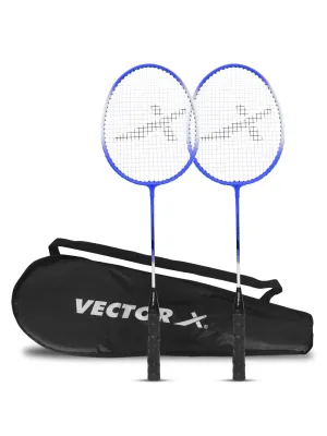 VECTOR X VXB-150-Full Set of 2 Racquets Blue Strung G1 Badminton Racquet (Pack of 2)