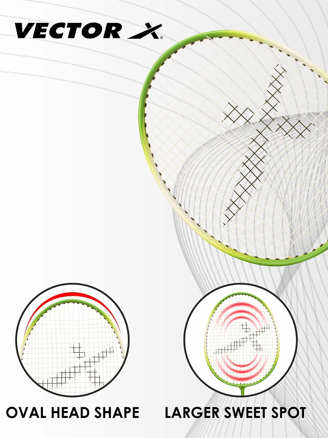 VECTOR X VXB-150 Green Strung G1 Badminton Racquet