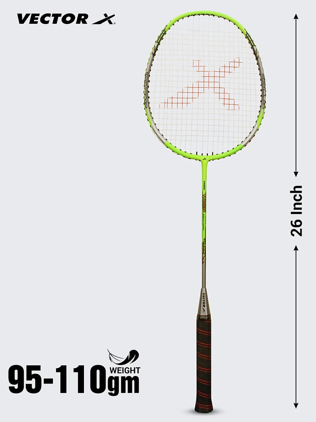 VECTOR X VXB-530 Full Cover Green Strung G1 Badminton Racquet