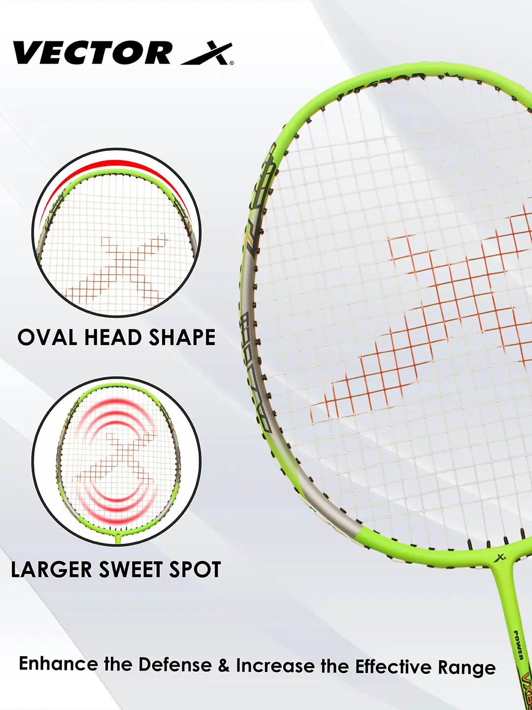 VECTOR X VXB-530 Full Cover Green Strung G1 Badminton Racquet