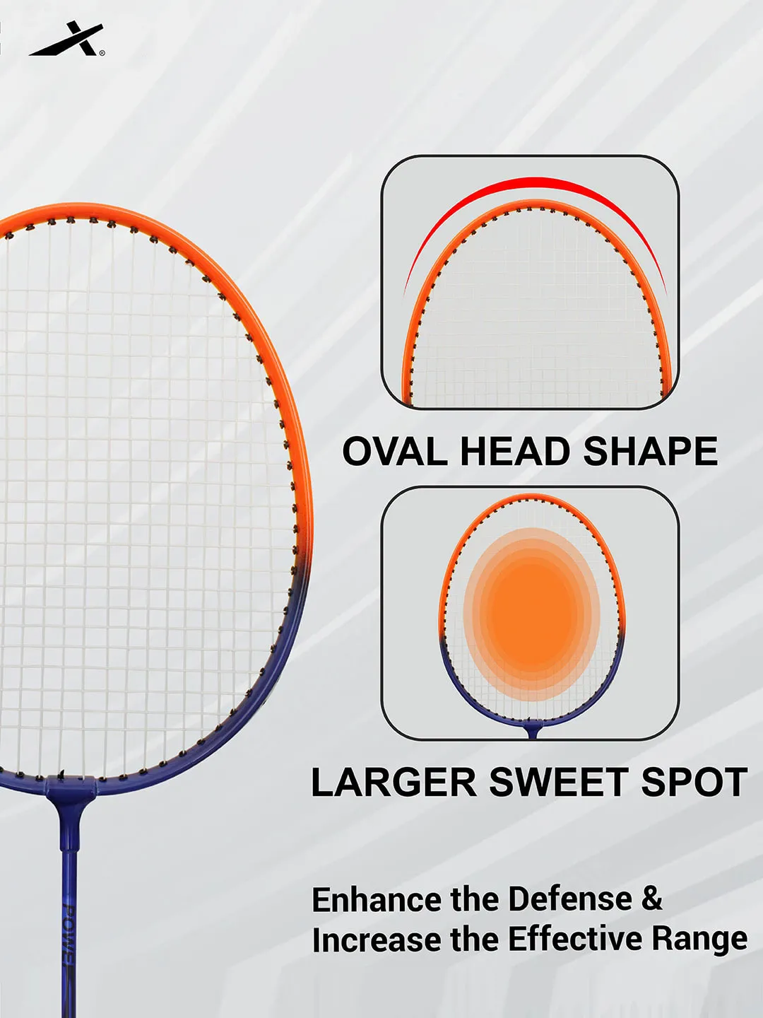VECTOR X VXB-580 24 inches 2 Racquet & Shuttle Set With Full Cover Orange Strung G4  Badminton Racquet (Pack of 2)