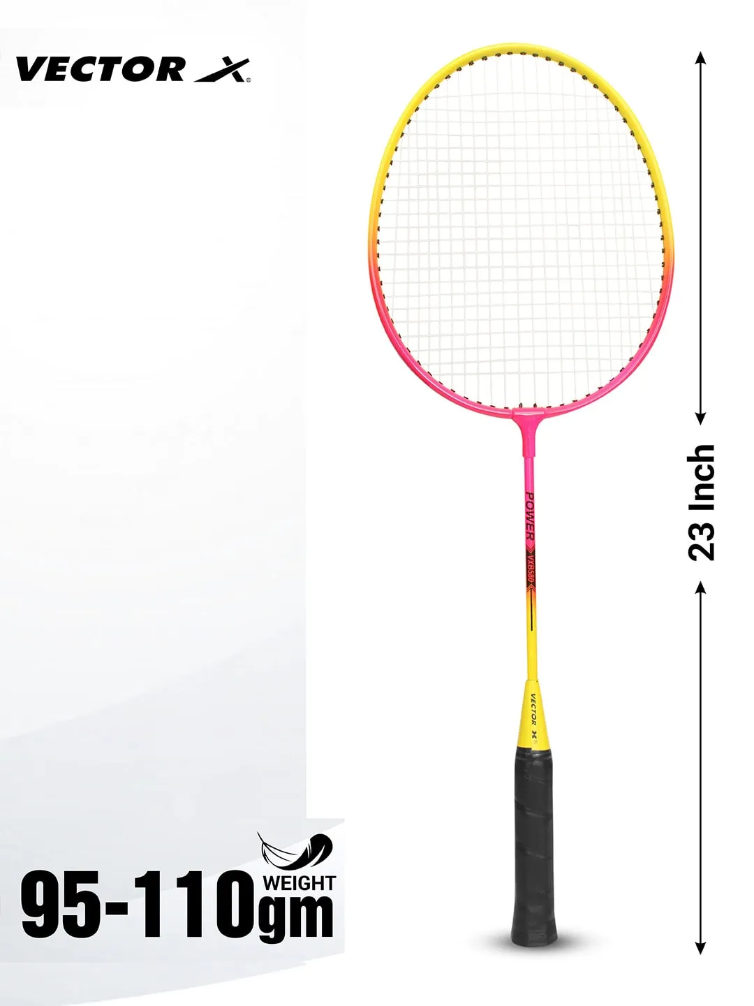 VECTOR X VXB-580 24 inches 2 Racquet & Shuttle Set With Full Cover Pink Strung G4 Badminton Racquet (Pack of 2)