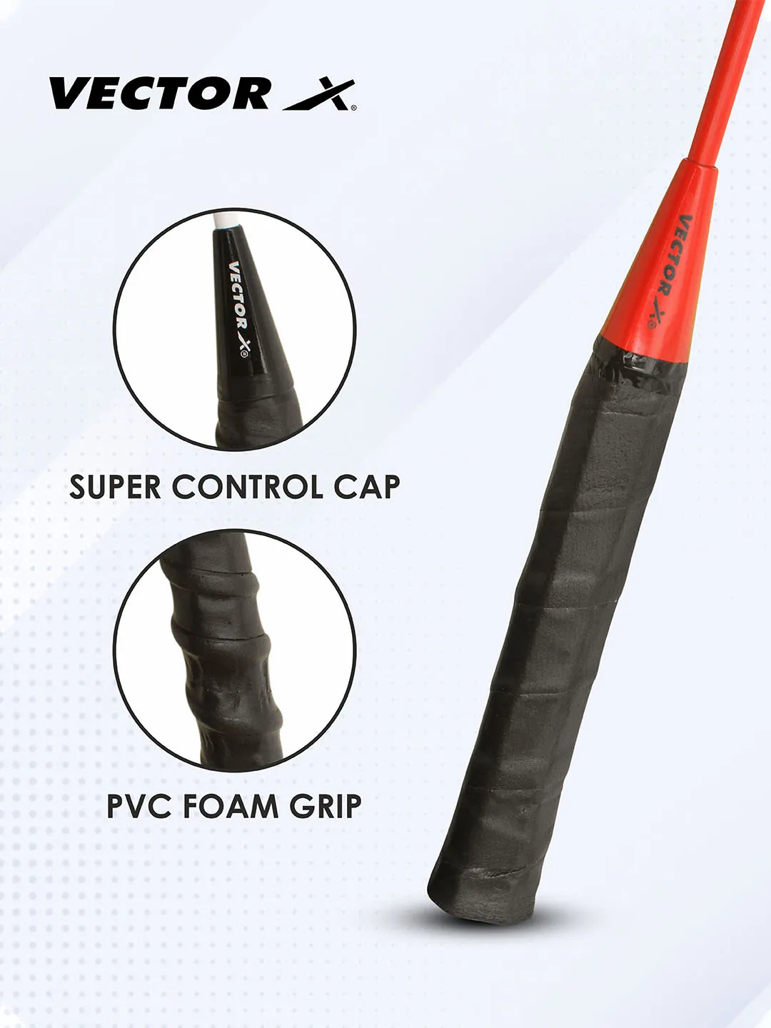 VECTOR X VXB-80 Pack of 2 Racquet with full Cover Red Strung G1 Badminton Racquet (Pack of 2)