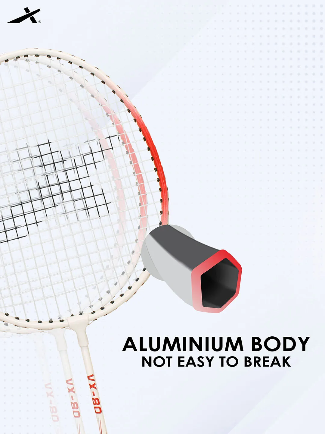 VECTOR X VXB-80 Pack of 2 Racquet with full Cover Red Strung G1 Badminton Racquet (Pack of 2)