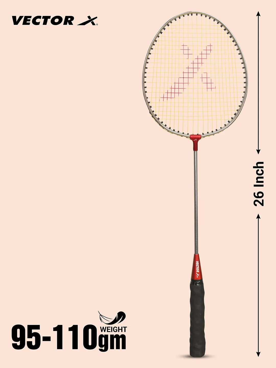 VECTOR X VXB-NICKLE 2 Racquet Set With Full Cover Multicolor Strung G4 Badminton Racquet (Pack of 2)