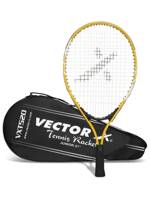 VECTOR X VXT 520 21 inches with full cover Strung Yellow Strung G1 Tennis Racquet