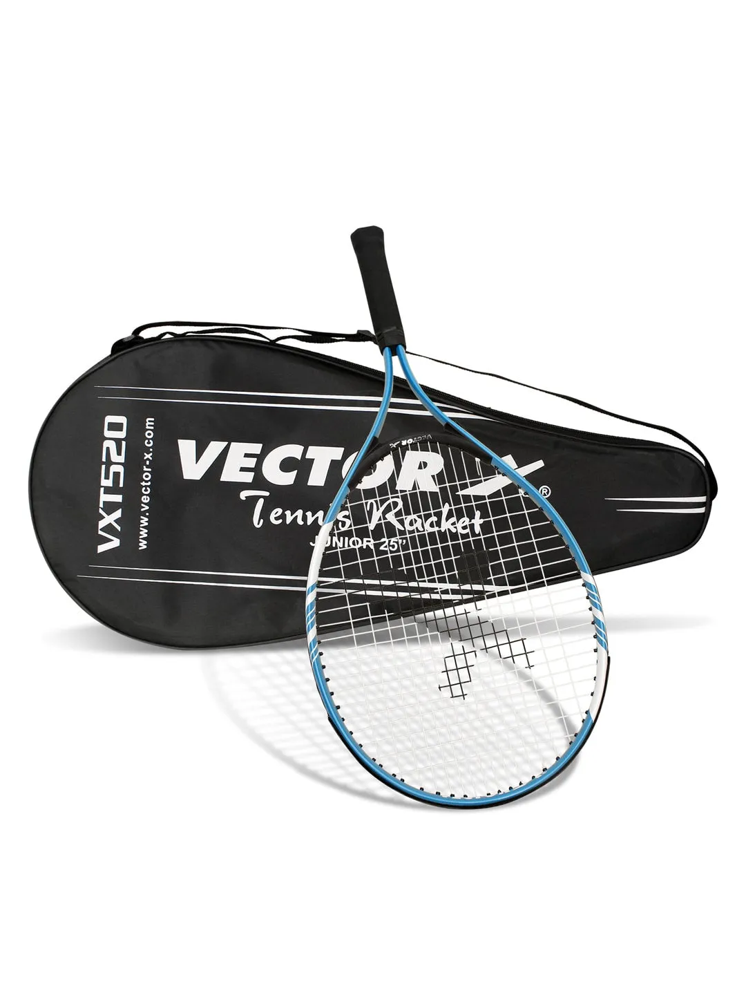VECTOR X VXT 520 25 inches Blue With Full Cover Strung Tennis Racquet Multicolor Strung G2 Tennis Racquet