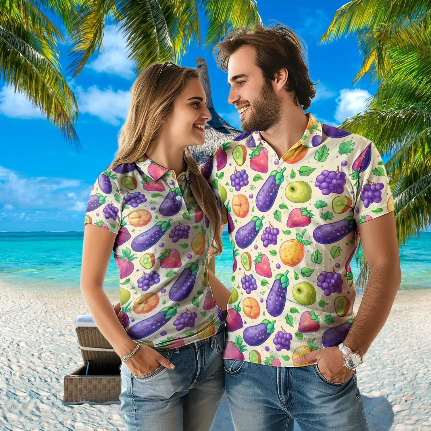 Vegan Polo Shirts for Men - Vegetable Short Sleeve Regular Fit Polo Shirts for Men Women Series 36