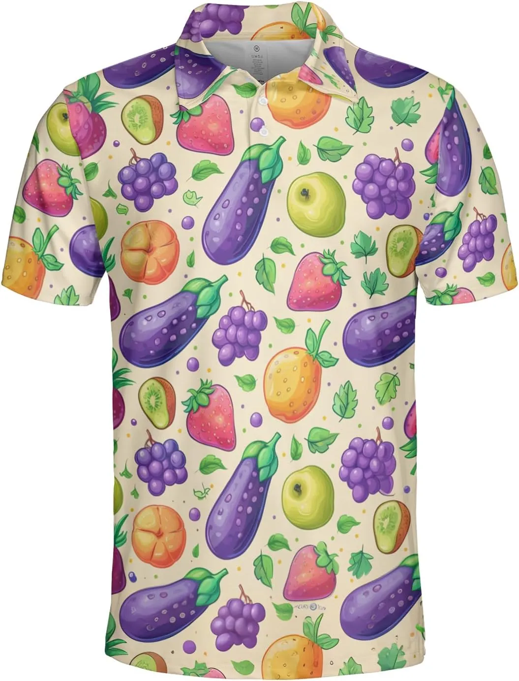 Vegan Polo Shirts for Men - Vegetable Short Sleeve Regular Fit Polo Shirts for Men Women Series 36