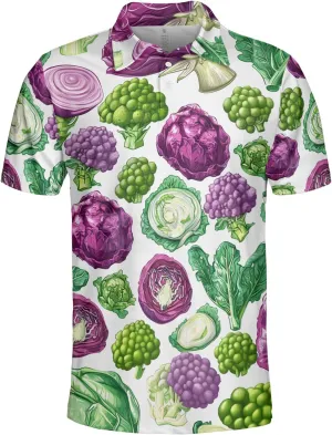 Vegetable Polo Shirts for Men - Vegan Lovers Short Sleeve Regular Fit Polo Shirts for Men Women Series 36