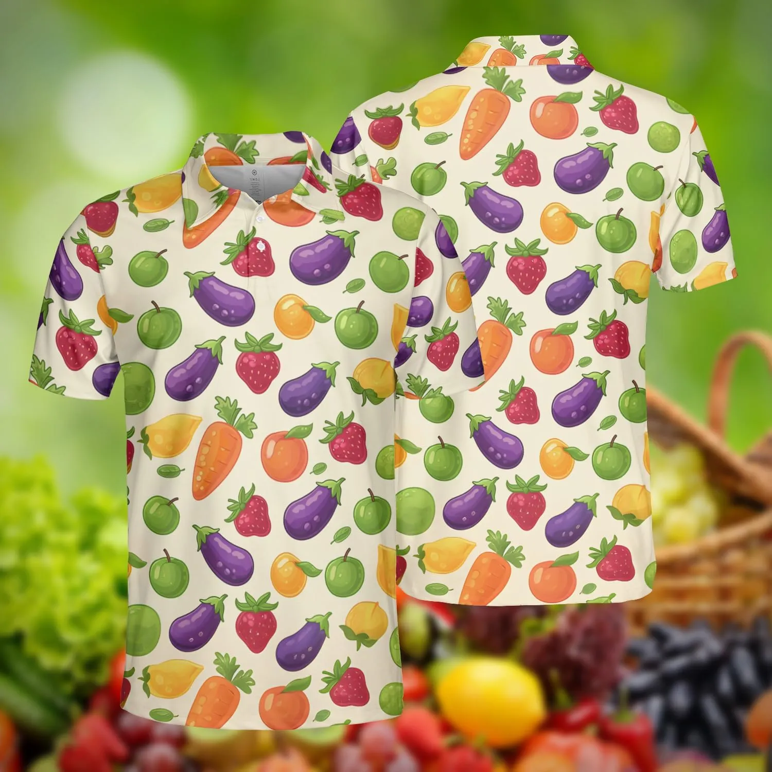 Vegetable Polo Shirts for Men - Vegan Lovers Short Sleeve Regular Fit Polo Shirts for Men Women Series 36