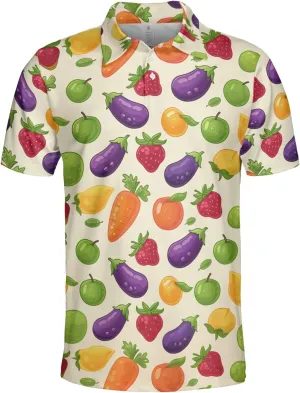 Vegetable Polo Shirts for Men - Vegan Lovers Short Sleeve Regular Fit Polo Shirts for Men Women Series 36