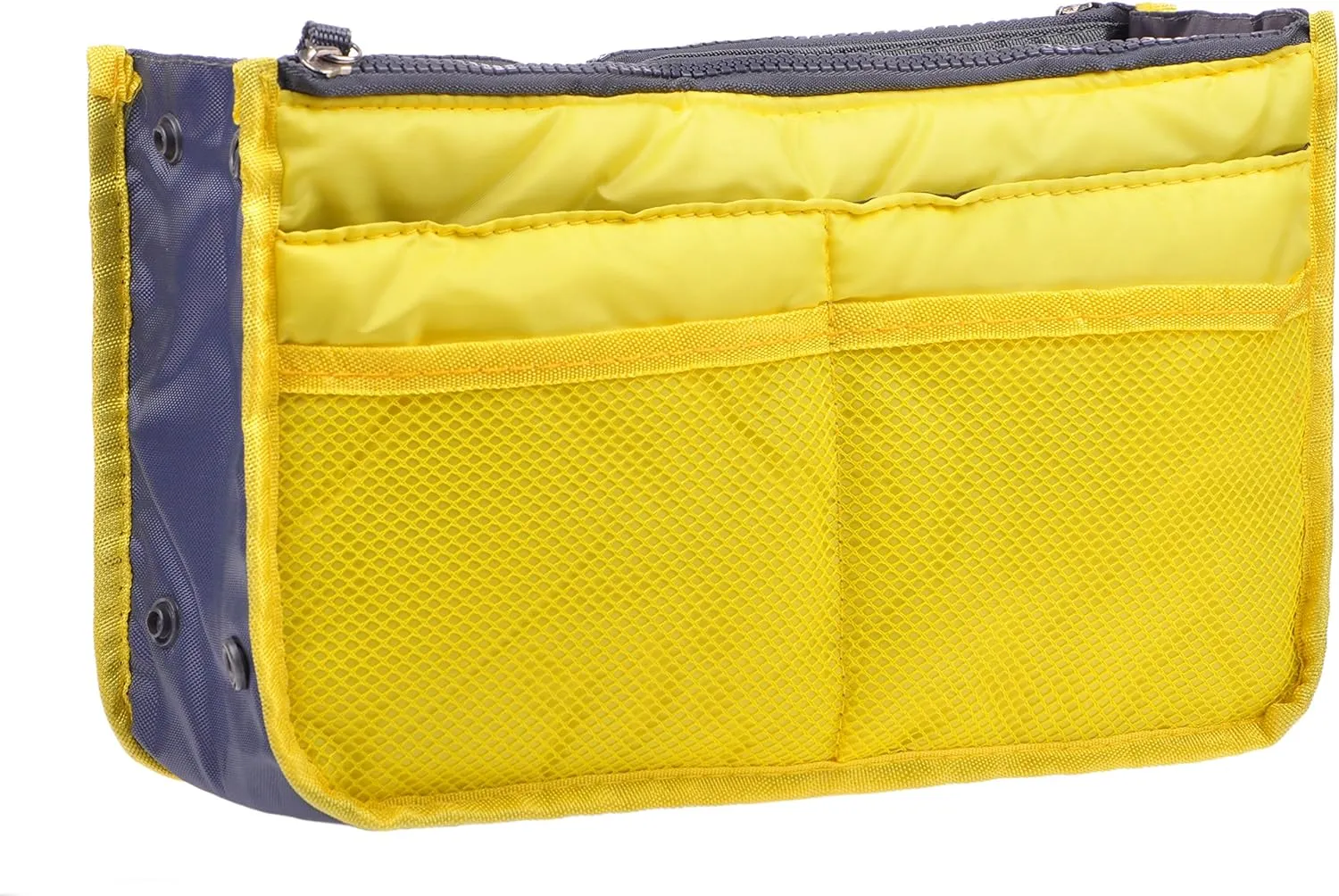 Vercord Purse Organizer Insert for Handbags Bag Organizers Inside Tote Pocketbook Women Nurse Nylon 13 Pockets Yellow Medium