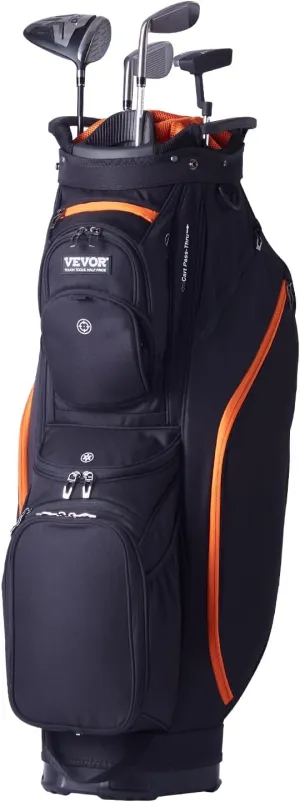 VEVOR Golf Cart Bag with 14 Way Organizer Divider Top, Premium Cart Bag with Stand, Durable Golf Bags with Handles & Dust Cover & Detachable Dual Strap for Men & Women