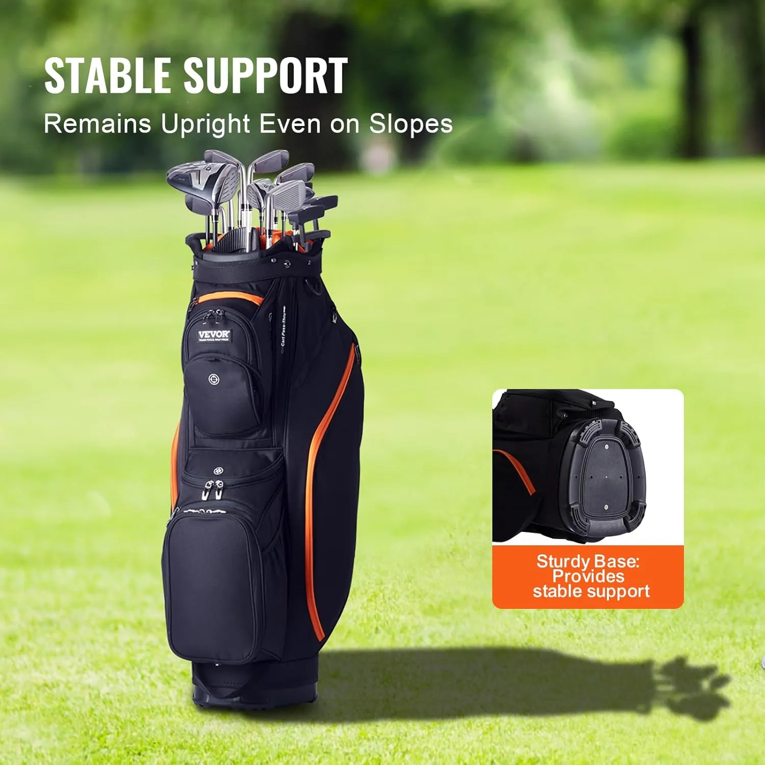 VEVOR Golf Cart Bag with 14 Way Organizer Divider Top, Premium Cart Bag with Stand, Durable Golf Bags with Handles & Dust Cover & Detachable Dual Strap for Men & Women