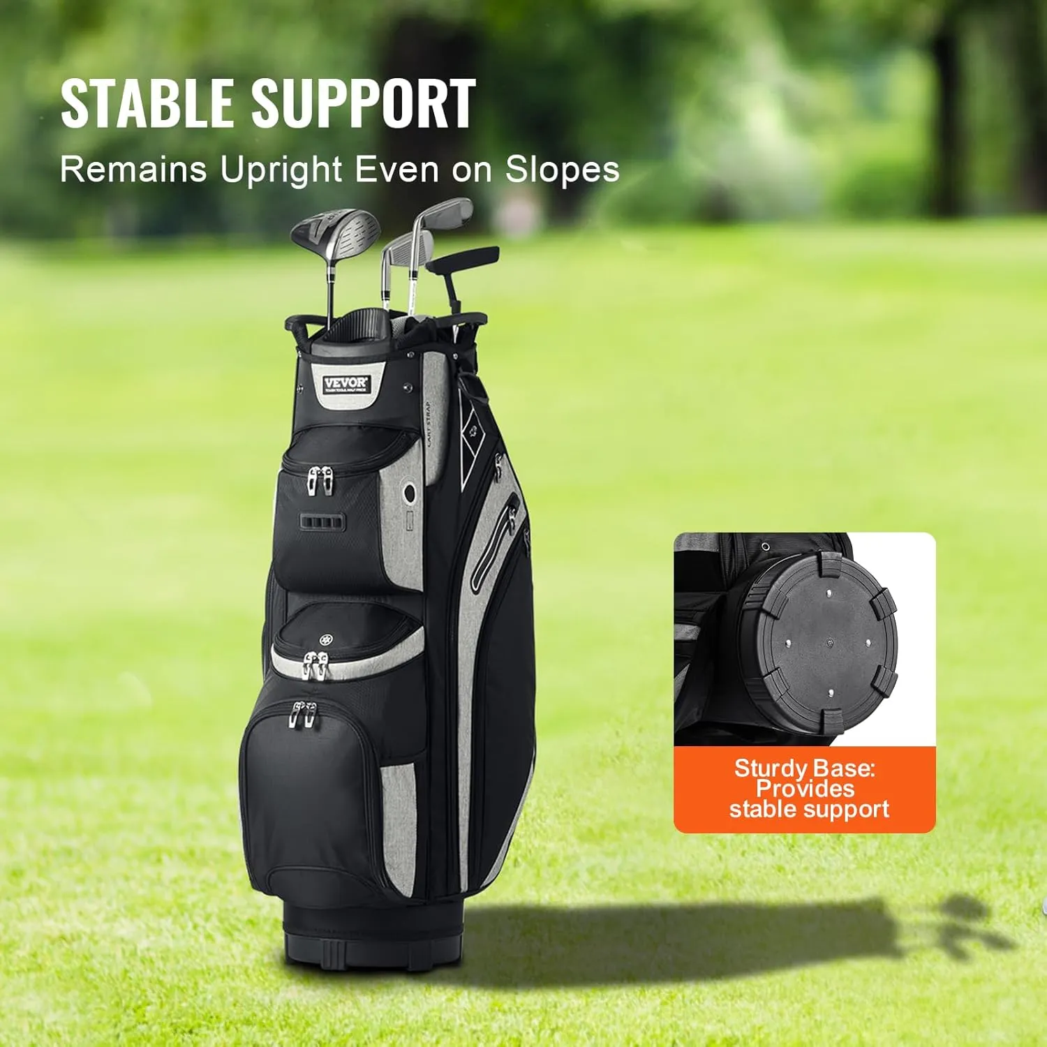 VEVOR Golf Cart Bag with 14 Way Organizer Divider Top, Premium Cart Bag with Stand, Durable Golf Bags with Handles & Dust Cover & Detachable Dual Strap for Men & Women
