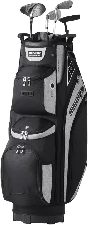VEVOR Golf Cart Bag with 14 Way Organizer Divider Top, Premium Cart Bag with Stand, Durable Golf Bags with Handles & Dust Cover & Detachable Dual Strap for Men & Women