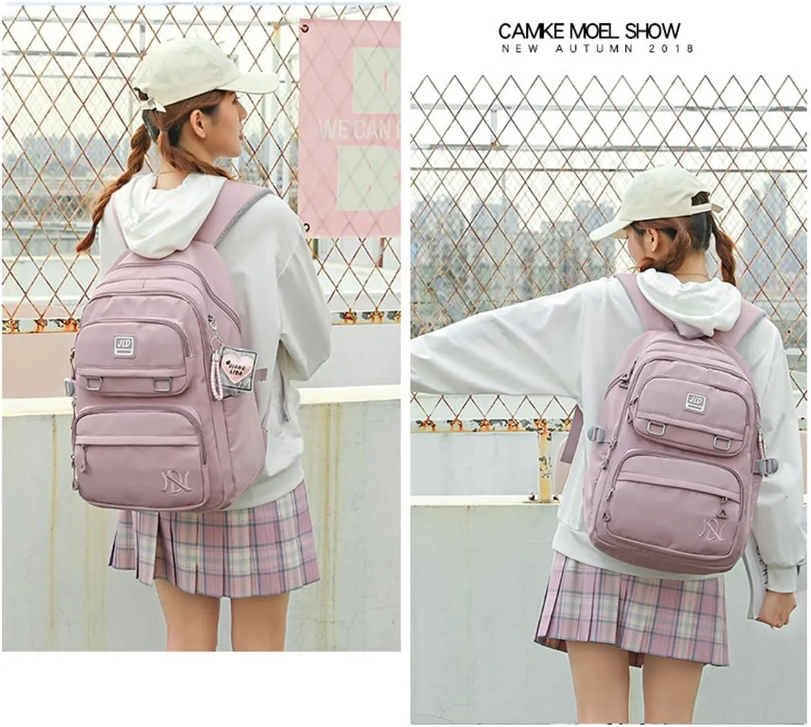 VIDOSCLA Solid Color Kids Girls Backpack Elementary Students Book Bag School Bag for Boys