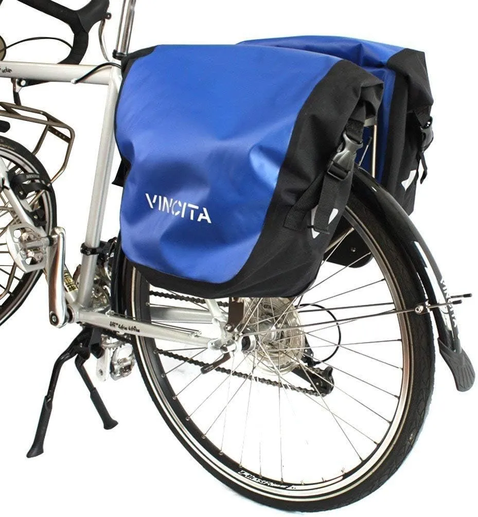 Vincita Small Single Pannier Water-Resistant Side Bags Adjustable Quick-Release Standard Clip with Rain Cover for Bicycle Cargo Rear Rack Saddle Bag Shoulder Bag Pannier Rack Bicycle Bag Bike