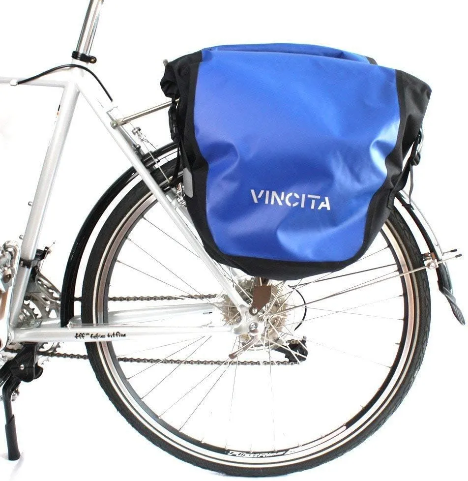 Vincita Small Single Pannier Water-Resistant Side Bags Adjustable Quick-Release Standard Clip with Rain Cover for Bicycle Cargo Rear Rack Saddle Bag Shoulder Bag Pannier Rack Bicycle Bag Bike