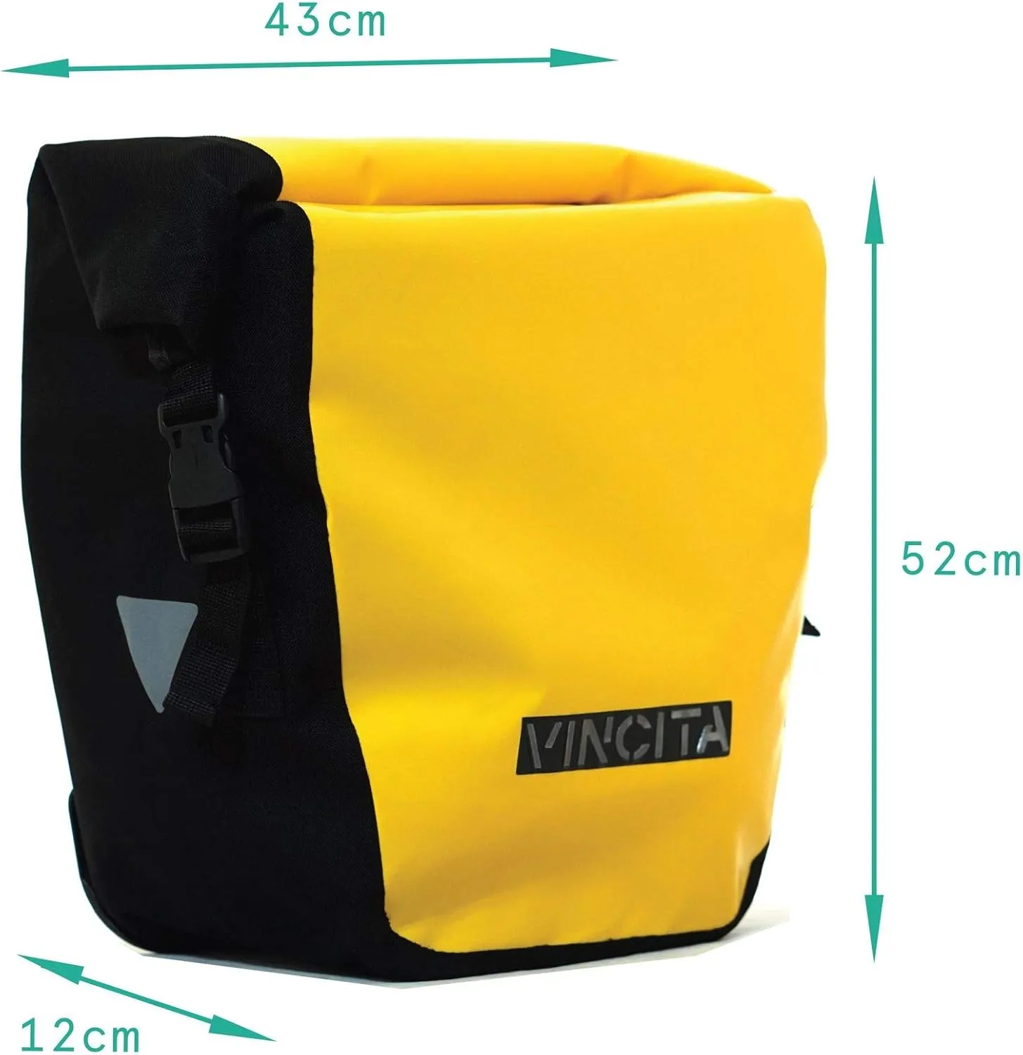Vincita Small Single Pannier Water-Resistant Side Bags Adjustable Quick-Release Standard Clip with Rain Cover for Bicycle Cargo Rear Rack Saddle Bag Shoulder Bag Pannier Rack Bicycle Bag Bike