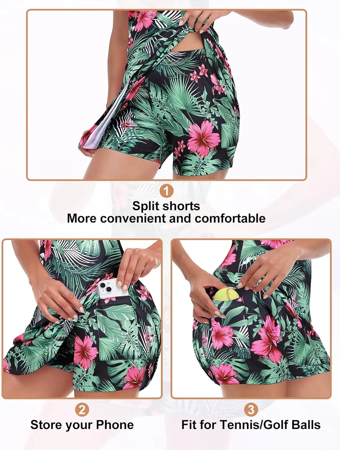 Viracy Tennis Dress for Women Sleeveless Golf Dresses with Shorts and Pockets Ruffle Zip Up Stand Collar Golf Outfits