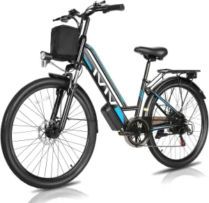 Vivi Electric Bike for Adults with 750W Peak Motor, 26" Commuter Electric Bike, 22MPH Cruiser Ebikes with 48V Removable Battery, Up to 50 Miles, LCD-Display, 7 Speed, Cruise Control, UL 2849 Certified