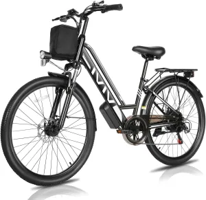 Vivi Electric Bike for Adults with 750W Peak Motor, 26" Commuter Electric Bike, 22MPH Cruiser Ebikes with 48V Removable Battery, Up to 50 Miles, LCD-Display, 7 Speed, Cruise Control, UL 2849 Certified