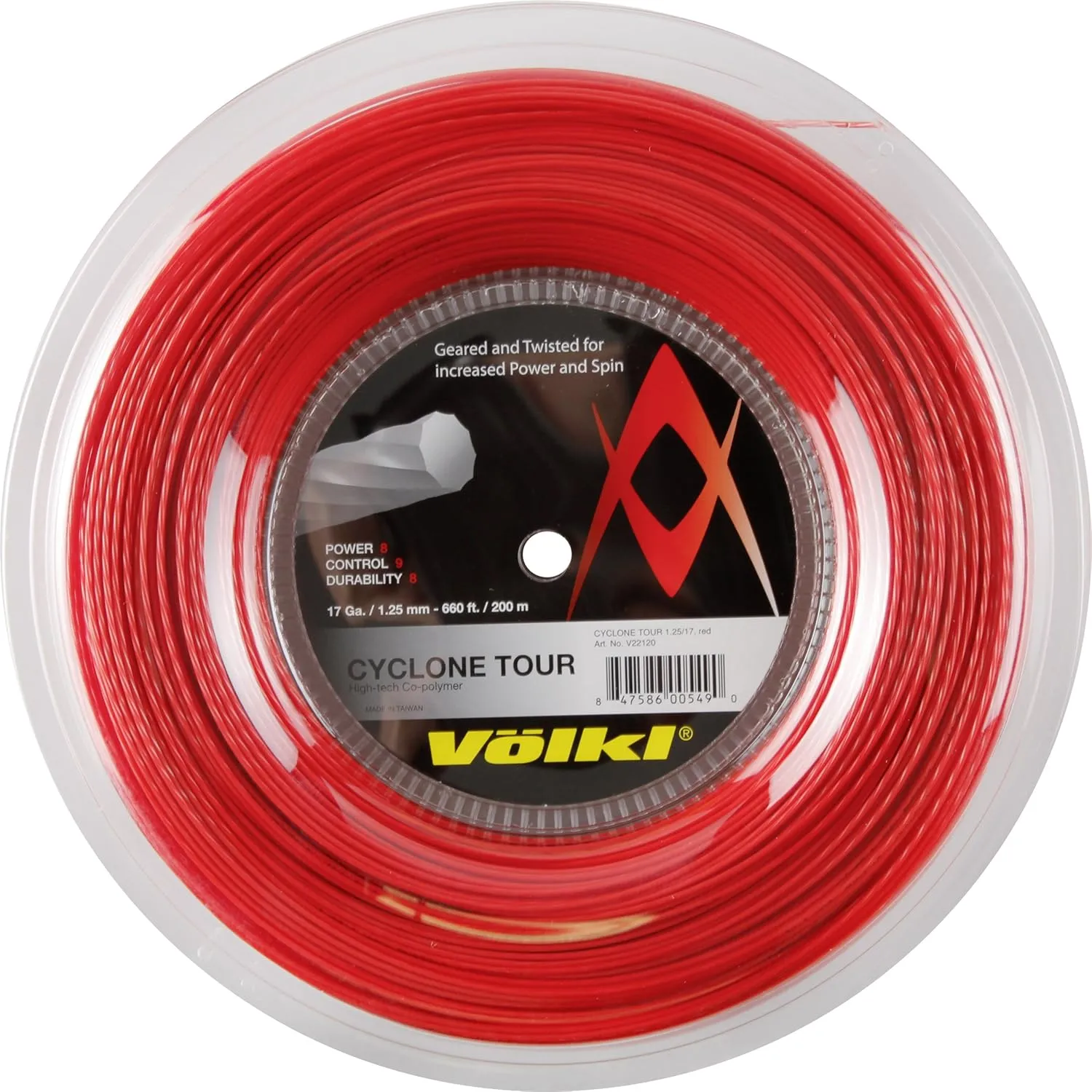 Volkl Cyclone Tour 17G/1.25MM Red Reel Tennis String