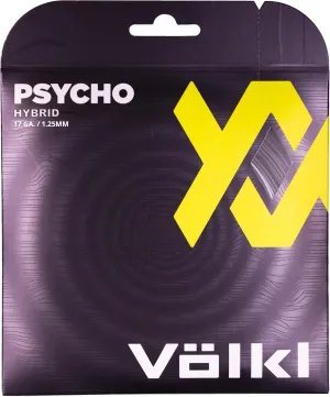 Volkl Psycho Hybrid 17G Tennis String Black and Silver